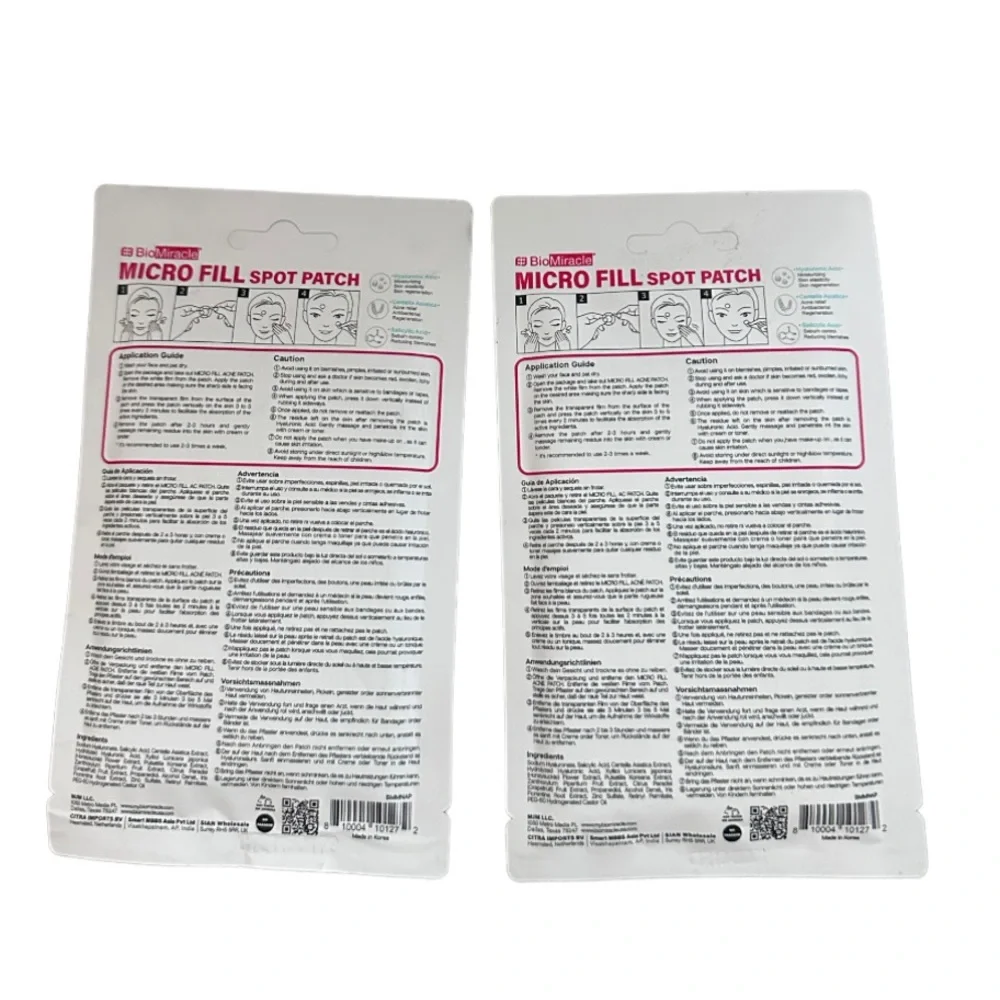 BioMiracle Micro Fill Anti-Blemish Spot Patches Hyaluronic Acid Lot of 2 NEW